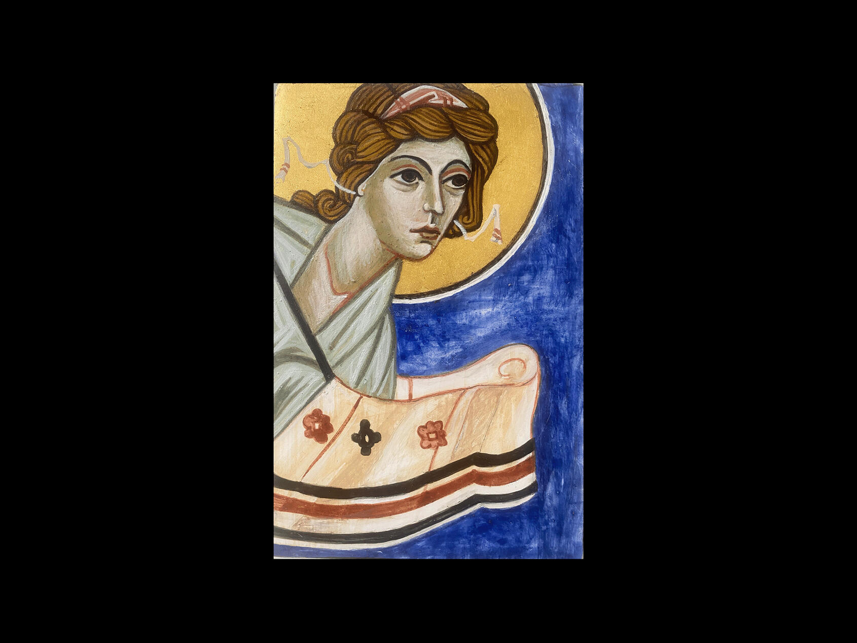 Angel, detail from fresco painting, 10 x 15 cm