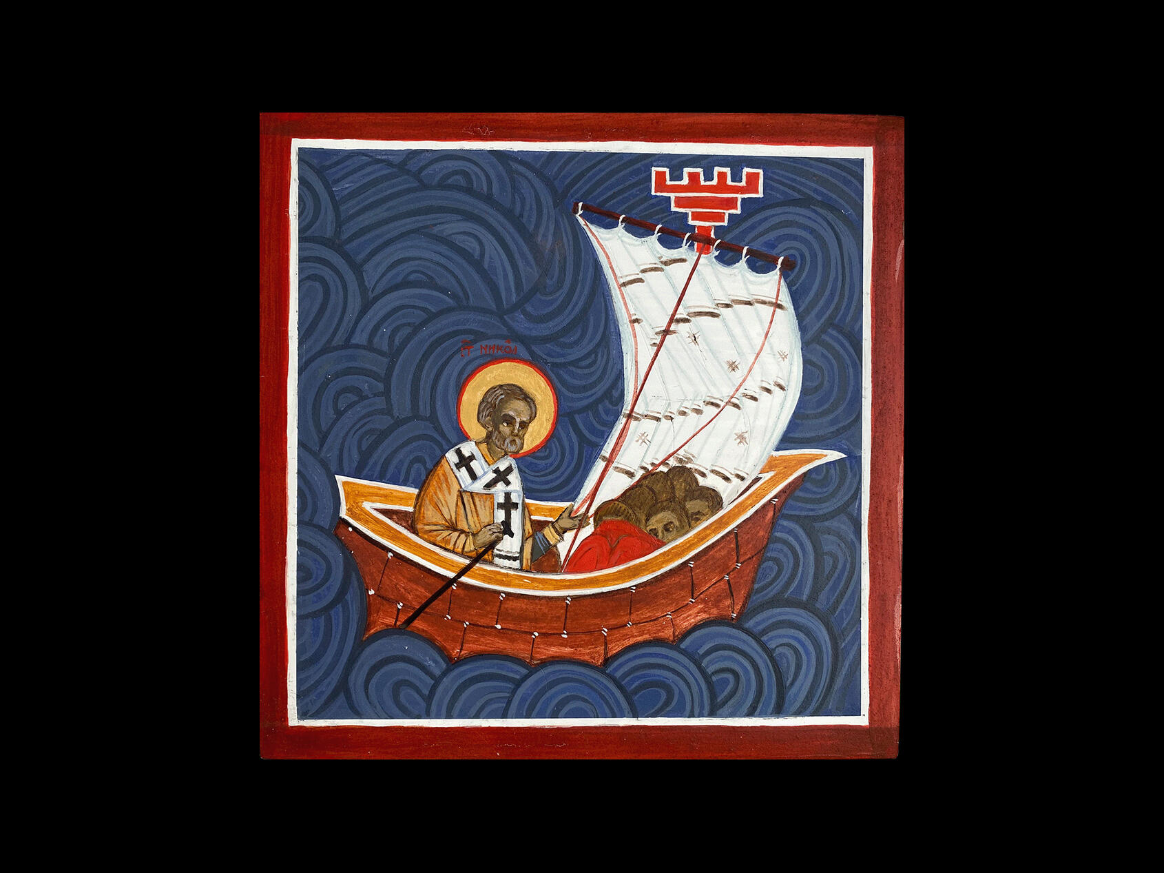 St. Nicholas saving the sailors, 15 x 15 cm